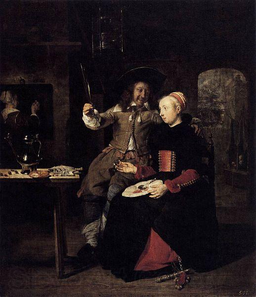 Gabriel Metsu Portrait of the Artist with His Wife Isabella de Wolff in a Tavern Spain oil painting art